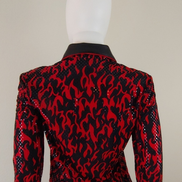 Chrome by Carrie Basham Flame Zip Blouse Sz S - Picture 4 of 8